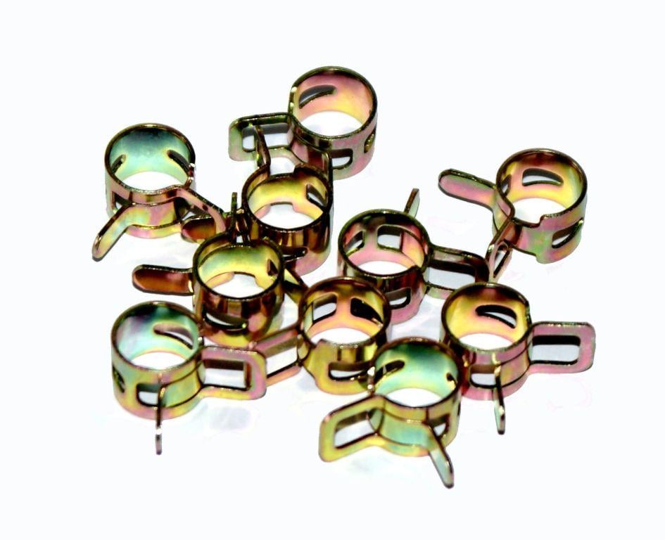8-10mm STEEL SPRING HOSE CLIPS CLAMPS - PACK OF 10 - SM-07046