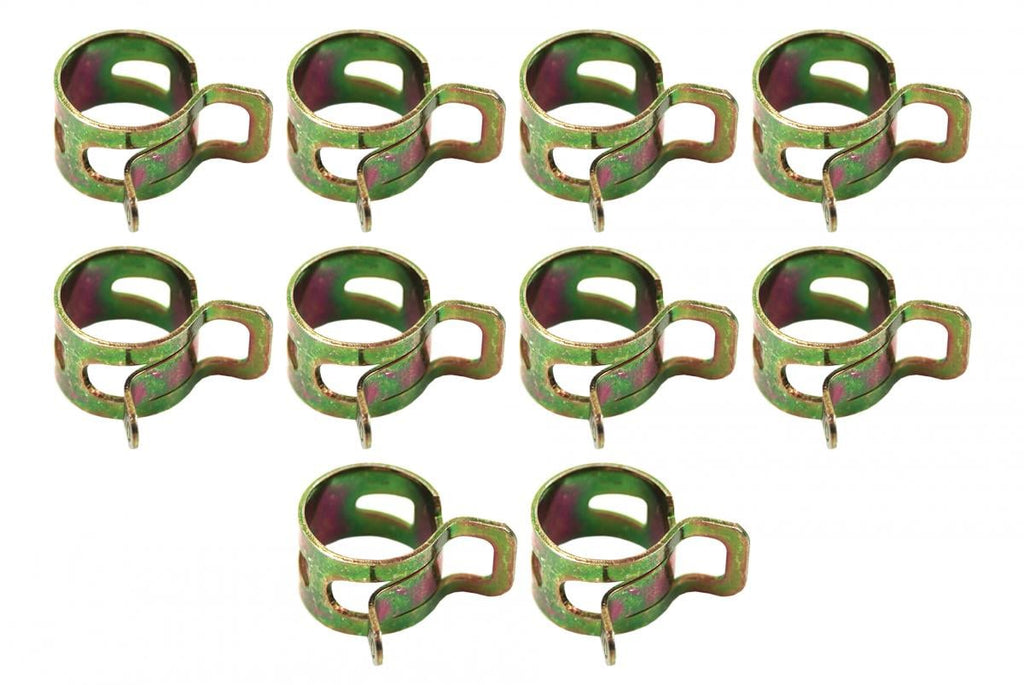 9-13mm STEEL SPRING HOSE CLIPS CLAMPS - PACK OF 10 - SM-07045