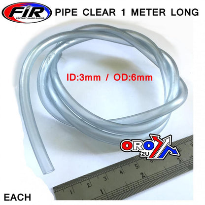 FUEL PIPE LINE 3mm CLEAR 1m LENGTH