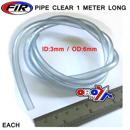 FUEL PIPE LINE 3mm CLEAR 1m LENGTH