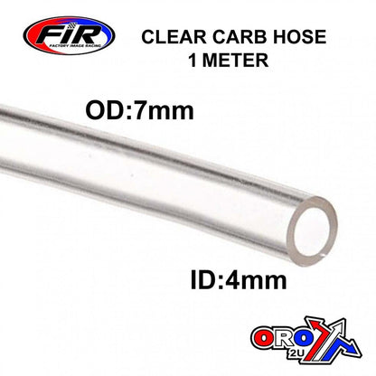 FUEL PIPE LINE 4mm CLEAR 1m LENGTH