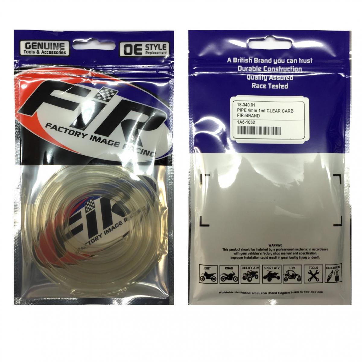 FUEL PIPE LINE 4mm CLEAR 1m LENGTH