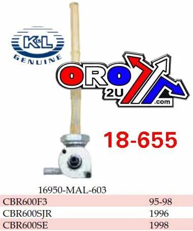 FUEL PETCOCK TAP 16950-MAL-603, K&L 18-4133 MADE IN JAPAN