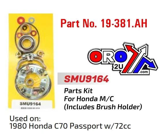STARTER MOTOR REPAIR KIT, HONDA C70 1980 SMU9164, ARROWHEAD