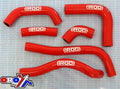 HOSE KIT 6pcs 02-04 CRF450R RED, SILICONE RADIATOR RED, IROD 010007