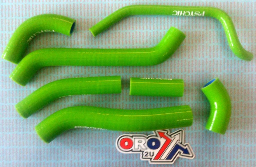 HOSE KIT 7pcs 06-08 KXF450 GREEN, RADIATOR HOSE KAWASAKI, PSYCHIC MX-10030