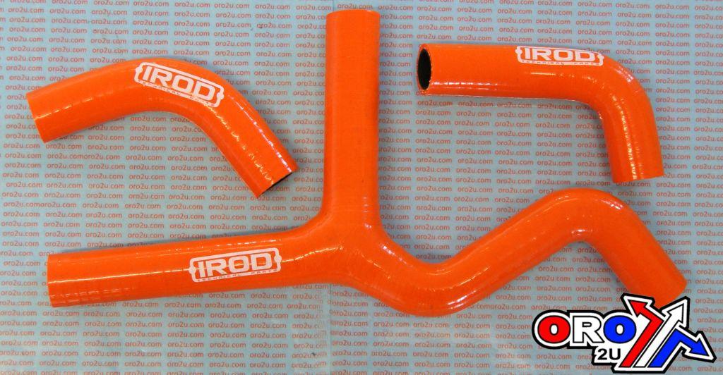 HOSE Y KIT 3pcs 400-560 KTM 4STROKE, SILICONE RADIATOR ORANGE, IROD 010042
