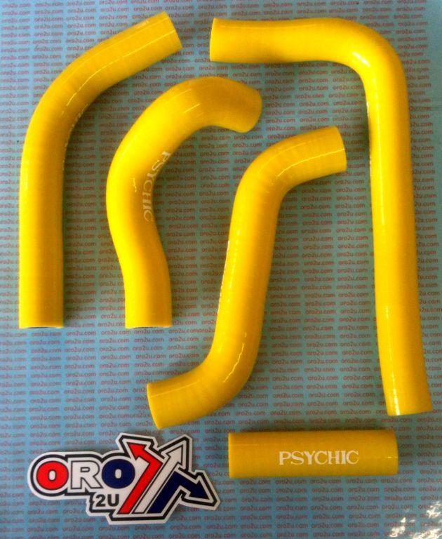 HOSE KIT 5pcs 08-17 RMZ450 YELLOW, SILICONE RADIATOR SUZUKI, PSYCHIC MX-10032 YELLOW