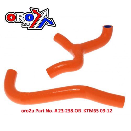 HOSE Y KIT 2pcs 65 SX 09-15 KTM, SILICONE RADIATOR ORANGE, IROD 010055