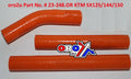 HOSE KIT 3pcs TC125 TC144 TC150 14-15, SILICONE RADIATOR ORANGE HUSQVARNA, IROD 010092 KTM SX125 SX144 SX150