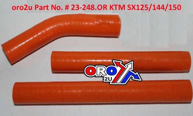 HOSE KIT 3pcs TC125 TC144 TC150 14-15, SILICONE RADIATOR ORANGE HUSQVARNA, IROD 010092 KTM SX125 SX144 SX150