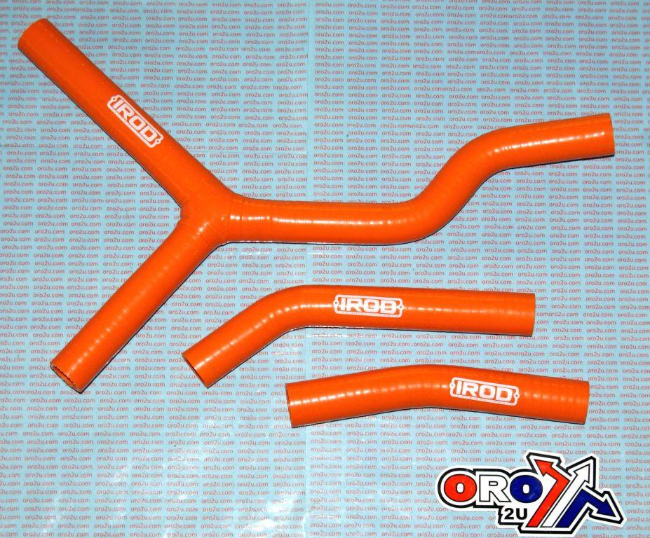 HOSE Y KIT 3pcs SX125 125SX 98-06 KTM, SILICONE RADIATOR ORANGE, IROD 010037