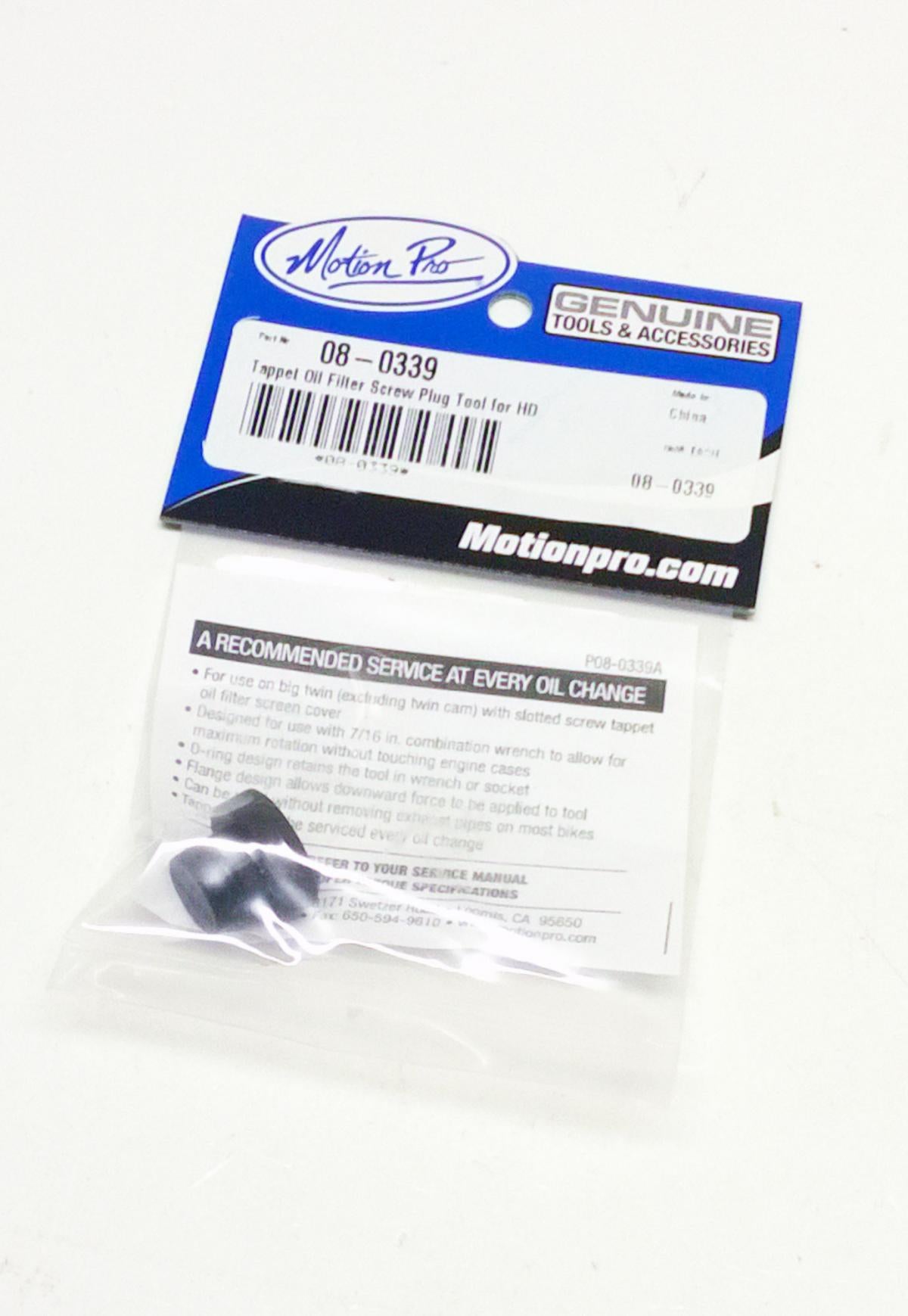 TAPPET OIL FILTER SCREW PLUG MOTION PRO 08-0339