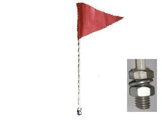 QUICK WHIP WHITE POLE WITH ORANGE FLAG - BEACH RACING BUGGY ATV UTV