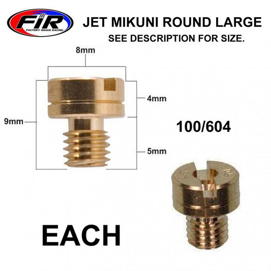 JET MIKUNI ROUND 165 LARGE MIKUNI 100/604