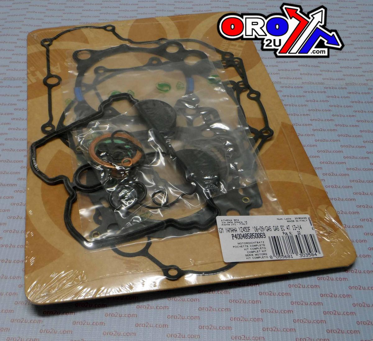 COMPLETE GASKET KIT YAMAHA YZ450F 06-09, ATHENA P400485850069 GAS GAS EC450 13-15 CCM MX 450 08