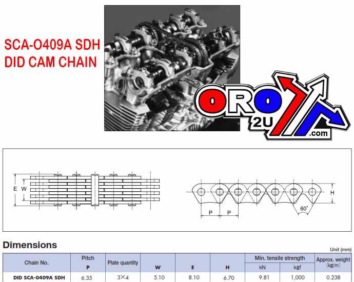 CAM CHAIN SCA-0409A 144L DID, DID-C-SCA0409A144, 30-581.DID, DIDCSCA0409A144