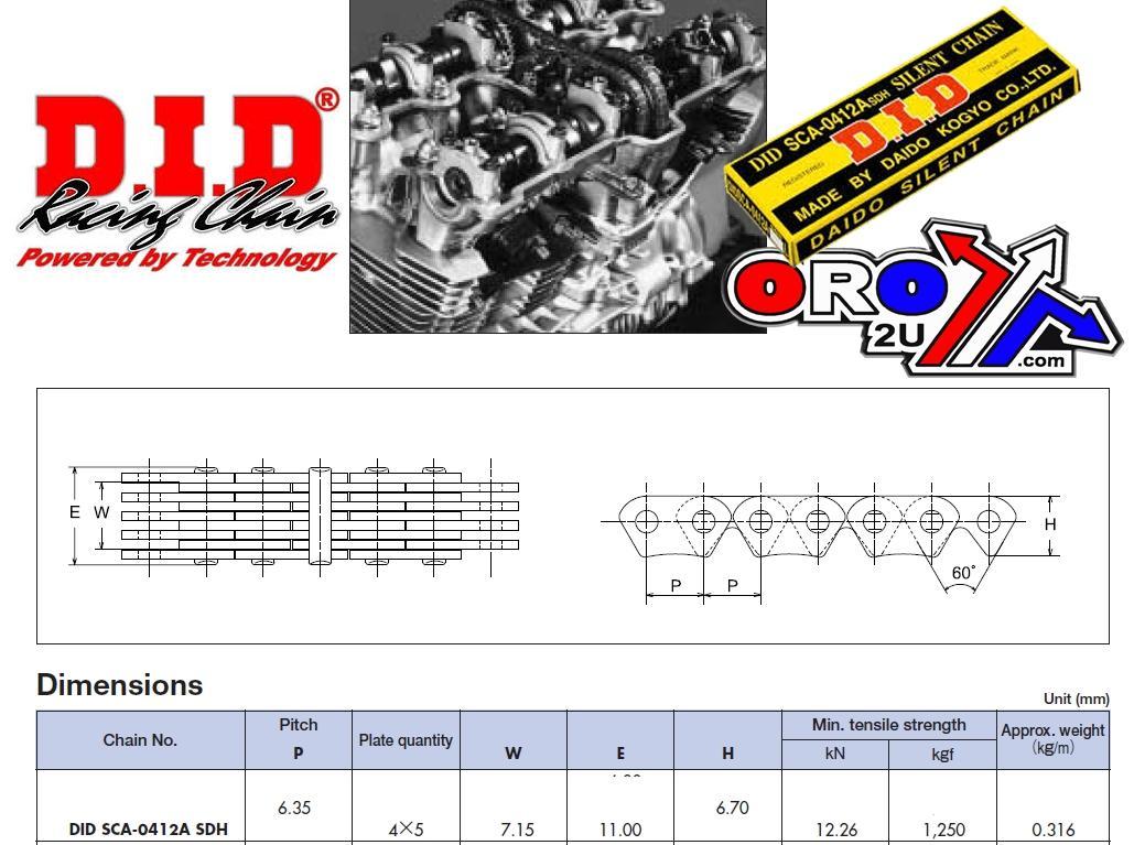 CAM CHAIN SCA-0412A 144L DID, DID-C-SCA0412A144, 30-592.DID, DIDCSCA0412A144