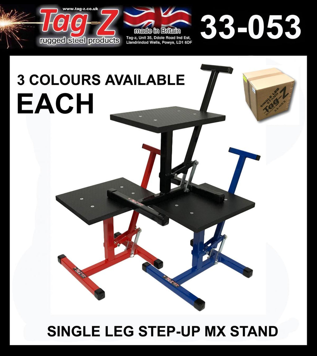 Tag-Z STEP-UP MX STAND, SINGLE LEG STAND BLACK