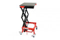 TAGZ WHEEL ABOUT LIFT 150KG (FREIGHT), RED/BLACK HYDRAULIC SCISSOR STAND, MAX LIFT WEIGHT 150KG