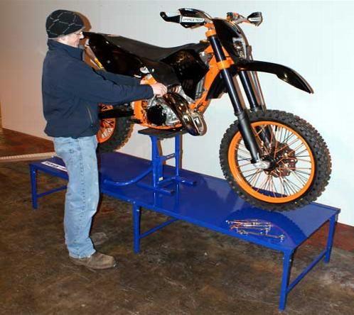 MOTORCYCLE WORKBENCH 440, YZ BLUE, BIKE WORK BENCH, 42kg FREIGHT CHARGE L115xH20xW70cm