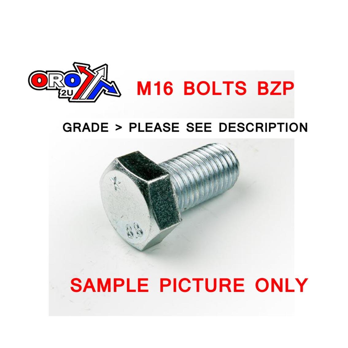 M16X25 BOLT HEX BZP EACH