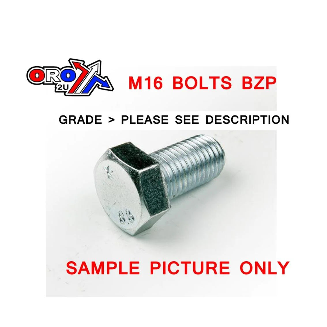 M16X70 BOLT HEX BZP EACH