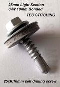 25x6.30mm TEK STITCHING EACH, TEK SCREWS FOR LIGHT SECTION, SELF DRILLING SCREWS