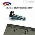 4.2x13mm SELF DRILLING SCREW, HEX TEK TEC / BZP METAL / EACH, Drilling Capacity 1.2mm - 3.5m