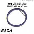 MB MIG WIRE LINER 0.6 > 0.9mm, BLUE 3 METER LINER