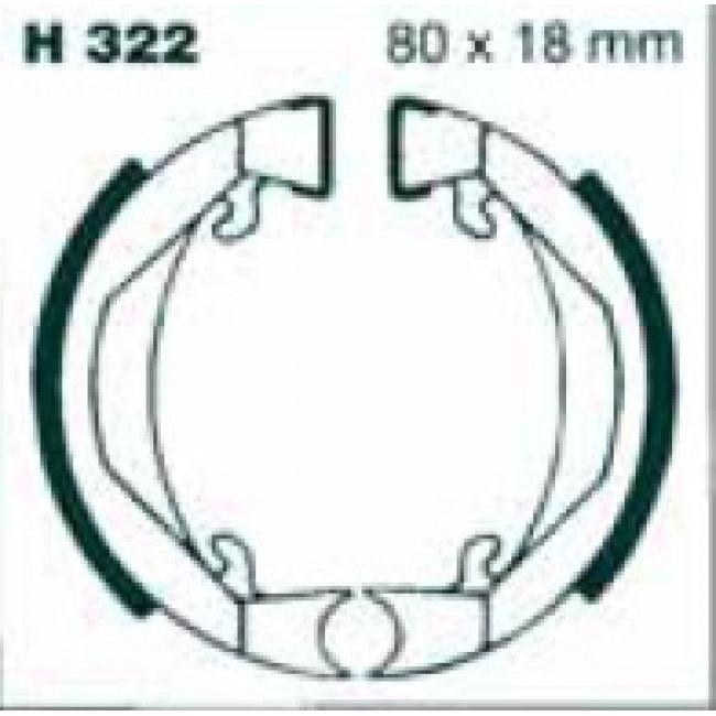 BRAKE SHOES H322 Dia. 80mm, MC-05562