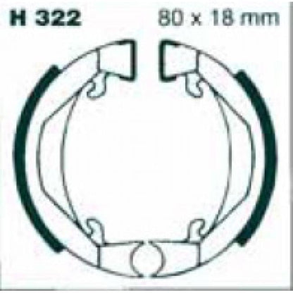 BRAKE SHOES H322 Dia. 80mm, MC-05562