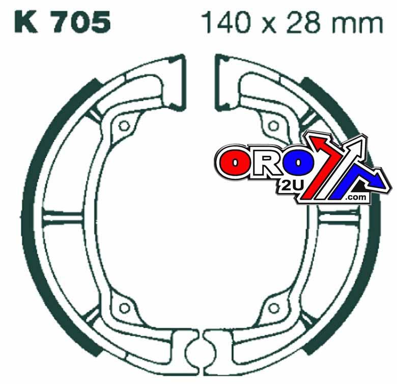 BRAKE SHOES KAWASAKI KDX KLF 250 EBC K705