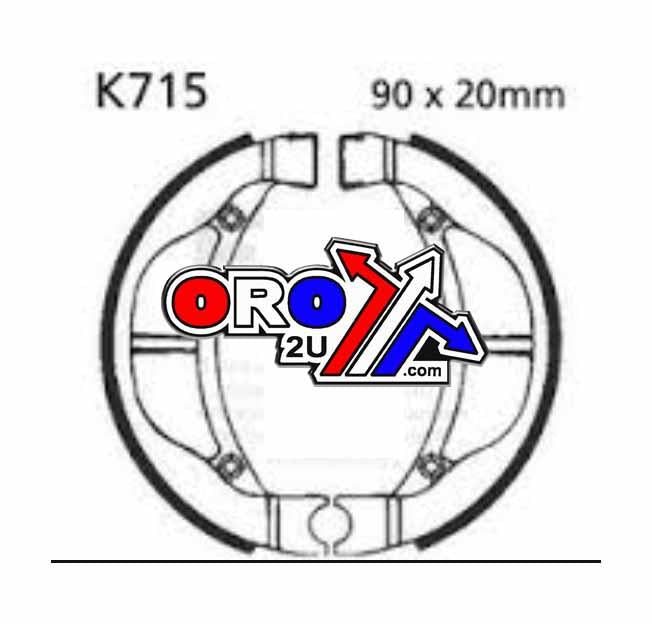BRAKE SHOES KAWASAKI SUZUKI 60 110 EBC K715
