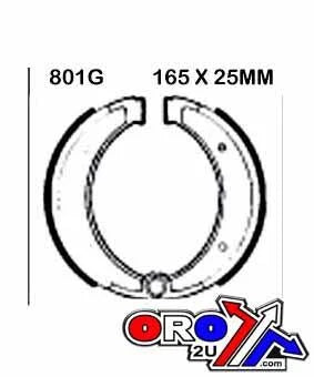 BRAKE SHOES 25mm WIDE EBC GROOVED SHOE