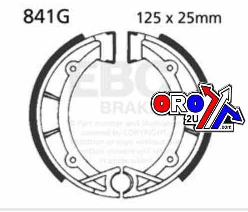 BRAKE SHOES GROOVED EBC 841G