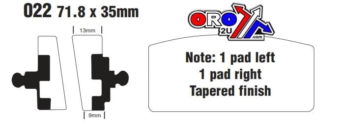 BRAKE PADS SEMI-METAL EBC FA022
