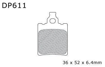 BRAKE PADS SINTERED DP BRAKES, DP611 Premium Sintered 41-611.H.DP, 39-060