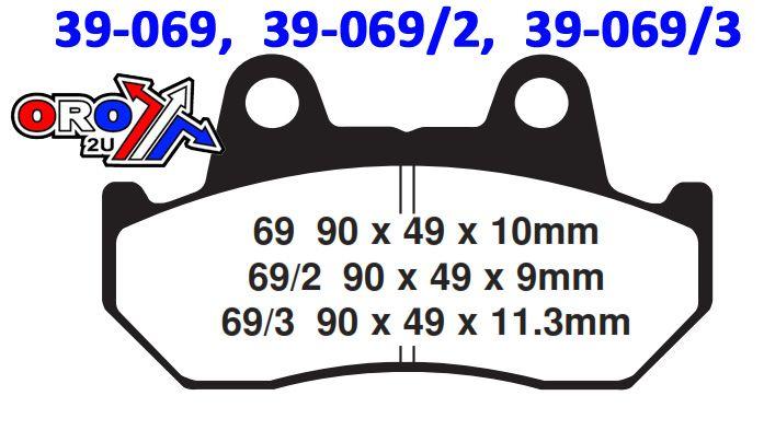 BRAKE PADS SINTERED METAL, SIFAM S1003N (EBC FA69HH )