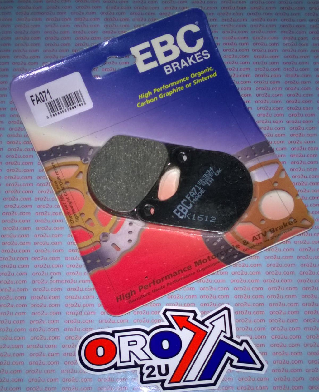 BRAKE PADS STD SEMI-METAL HARLY-DAVIDSON EBC FA071