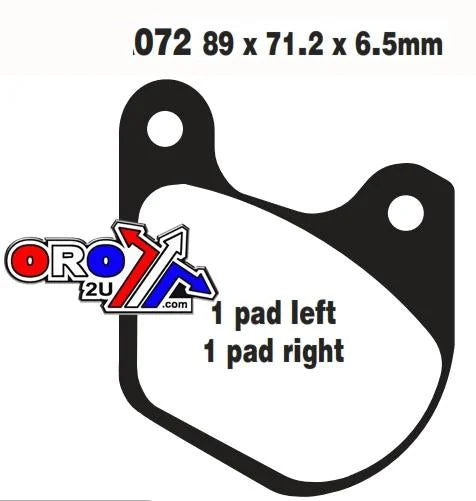 BRAKE PADS STD SEMI-METAL HARLEY DAVIDSON EBC FA072