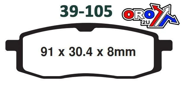 BRAKE PADS SINTERED DP BRAKES, DP405 Premium 41-405.H.DP, 39-105
