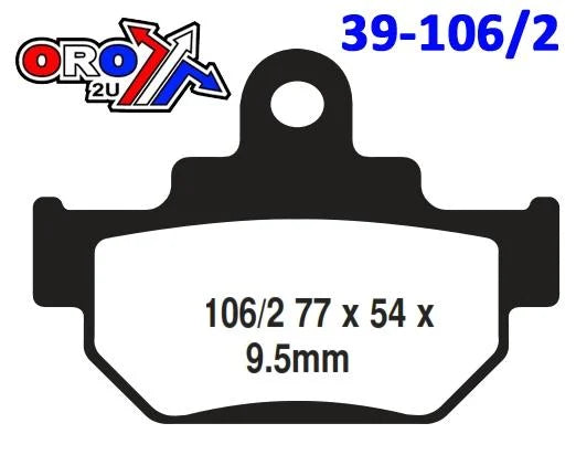 BRAKE PADS STD SEMI-METAL, KYOTO S1329A(EBC FA106/2)