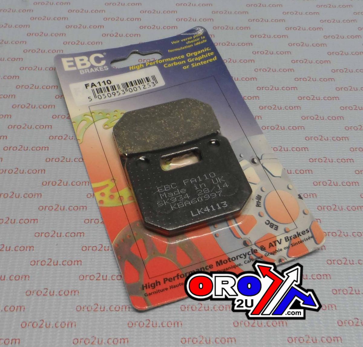 BRAKE PADS SEMI-METAL 1986-1990 SUZUKI RG 125 EBC FA110