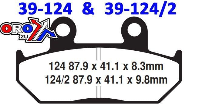 BRAKE PADS STD SEMI-METAL, KYOTO S1005A (EBC FA124)