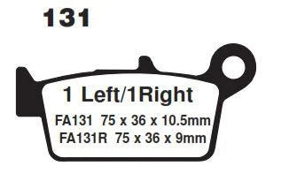 BRAKE PADS STD MOTO-MASTER, SEMI-METALLIC STD 091811