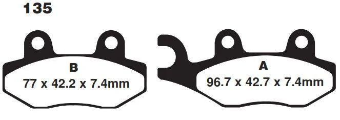 BRAKE PADS SINTERED RACING, MOTO-MASTER 091912, 39-135