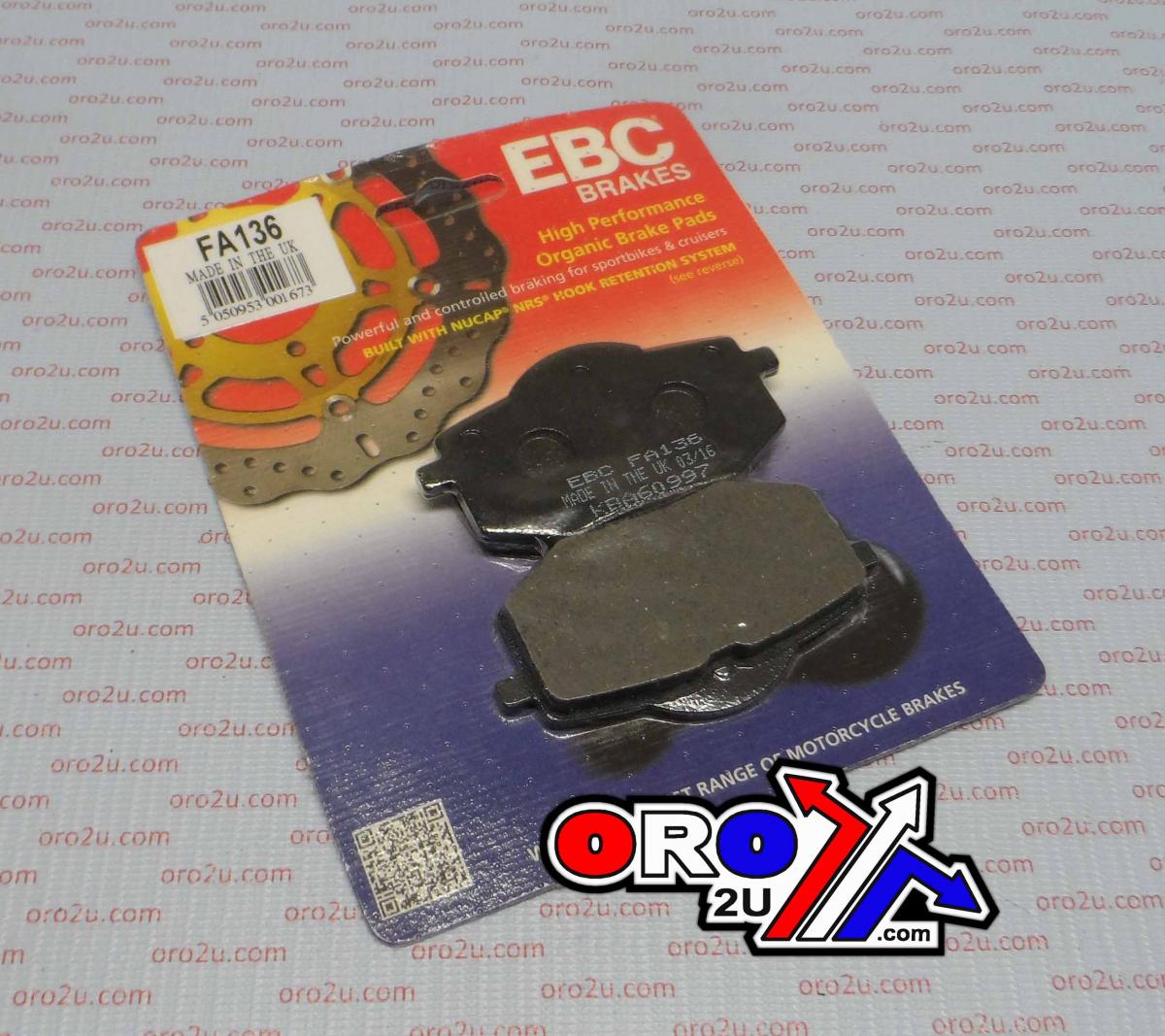 BRAKE PADS YAMAHA XV 535 VIRAGO EBC FA136