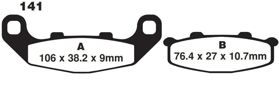 BRAKE PADS SINTERED METAL, SIFAM S1015N (FA141HH)