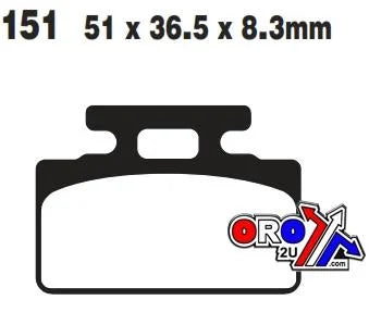 BRAKE PADS STD KEVLAR ORGANIC SEMI-METAL BLACK EBC FA151